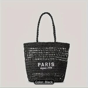 New, Paris straw like tote bag